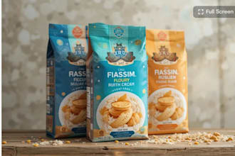 design premium flour, rice, biscuit packaging