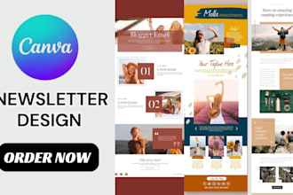 design editable canva newsletter, email newsletter design, email template design