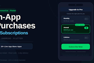integrate revenuecat in app purchases and subscriptions in your flutter app