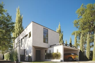 redesign external building base on photo, model sketchup interior, modern cabin