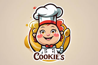 do awesome food, coking, animal mascot logo