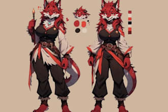 draw your furry fursona character reference sheet sfw nsfw anthro furry art
