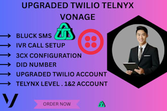 provide sip trunk did number autodialer ivr and 3cx setup