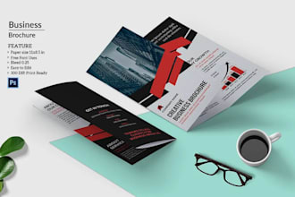 do company profile design, business brochure, bifold, trifold, leaflet, booklet