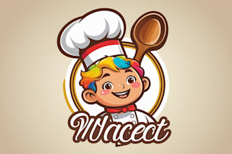 do awesome food, coking, animal mascot logo