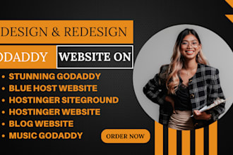 design or redesign stunning godaddy website wordpress blog website bluehost