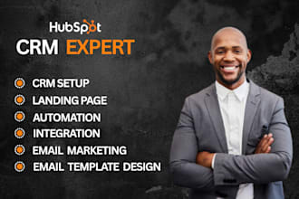 setup hubspot crm, hubspot automation, landing page, workflow and sales funnel