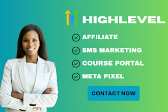 setup gohighlevel affiliate system, SMS, course portal and meta pixel