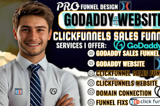 godaddy website godaddy website redesign clickfunnels sales funnel landing page
