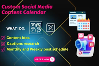 create custom content calendar for your social media