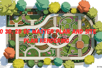 do 3d, 2d of master plan and site plan rendering