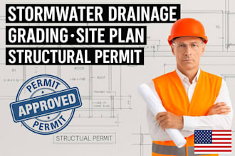 stamp stormwater, drainage, grading, site plan, and structural drawings