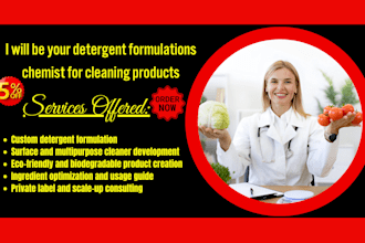 be your detergent formulations chemist for cleaning and hygiene products