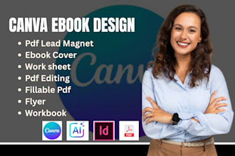 canva ebook design, PDF lead magnet, flyer design, workbook, booklet, magazine