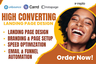 design leadpages unbounce landing page carrd website replo site instapages tilda