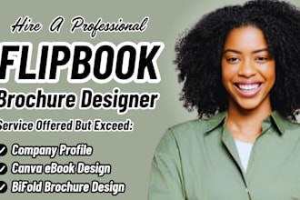 design a company profile, bifold brochure design, flipbook design, ebook design
