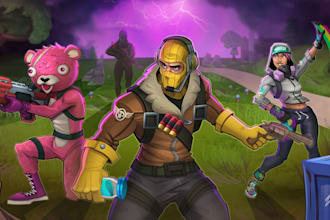render the highest quality fortnite art, awesome fortnite map just for you