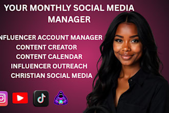 be your monthly social media manager for christian, wellness, or creative brands
