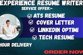 write you a professional tech resume, cover letter, ats resume linkedin opt