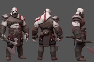 model and rig stylized low poly 3d character for games and animation