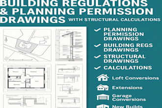 uk building regulations planning permission drawings with structural calculation