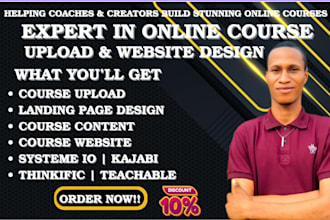 upload your course on systeme io, thinkific, kajabi, lms setup, teachable, udemy