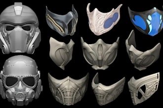 sculpt 3d cosplay mask cosplay props 3d mask helmet cosplay armor for 3d prints
