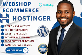 webshop ecommerce hostinger wordpress website godaddy bluehost ionos siteground