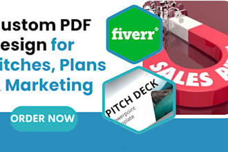 design PDF  business  sales pitch,  pitch deck , lead magnet and business plan