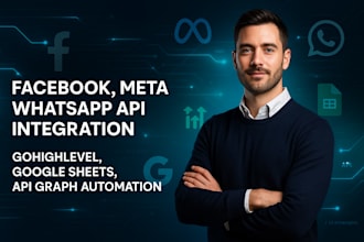 integrate facebook, meta, whatsapp API, gohighlevel, google sheet, API graph API