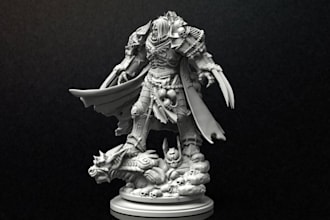 custom 3d toy,chibi figurine,nsfw sculpt,3d knight bjd,3d statue stl file,zbrush