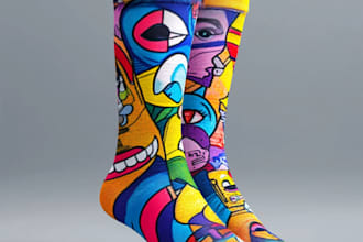 draw sublimation all type of unique socks design and pattern