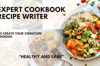 write cookbook recipes, design cookbook, recipes creation, cookbook design