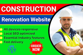 build construction roofing plumbing contractor home improvement business website