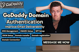 set up connect your godaddy domain and fix dns, spf, dkim, and dmarc issues
