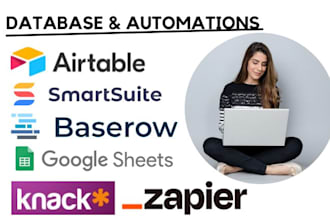 do database, automations, with airtable, googlesheet, baserow, smartsuite, knack