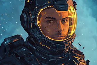 make a sci fi character and sci fi art