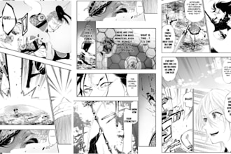 do anime manga comic in manga style, webtoon comic page, nsfw comic art
