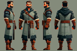 create stylized 3d low poly characters for game or animation with blender