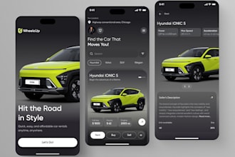 build car rental app, car dealership, car auction app, fleet management app