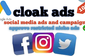 cloak ads for ads approval for google ads, crypto, cbd and social media ads camp