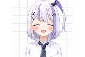 draw live2d anime vtuber model, pngtuber in anime style ready to rig free emotes