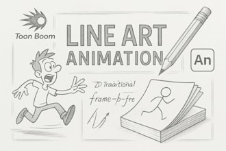 do 2d line art line art animation 2d traditional frame by frame pencil sketch