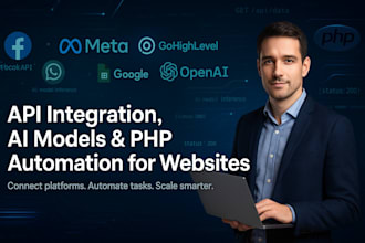 api integration, development, and ai model setup with PHP backend for websites