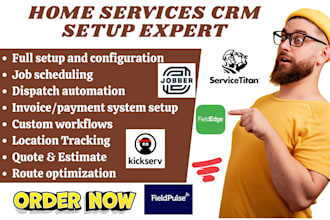 setup home services crm fieldpulse servicetitan housecall pro kickserv jobber