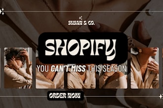 design a responsive shopify homepage for your store, etsy shop banner and logo