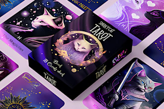 design unique tarot card design oracle cards playing cards zodiac tcg ccg design