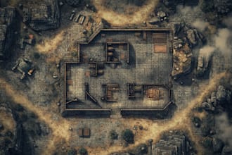 draw a unique dnd rpg battle map