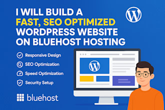design wordpress website on bluehost, siteground, godaddy, hostinger, ionos, a2
