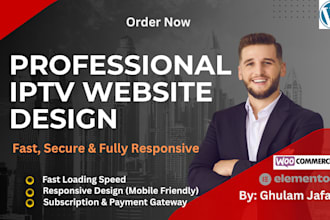 create a professional iptv website for iptv services or iptv reseller